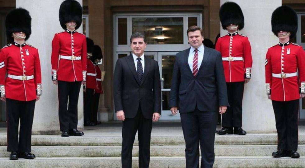 جزئیات دیدار رئیس اقلیم کردستان و وزیر دفاع انگلیس
