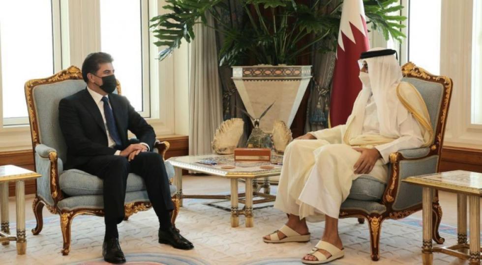 در دیدار با نچیروان بارزانی؛ تاکید امیر قطر بر گسترش روابط اقتصادی با اقلیم کردستان