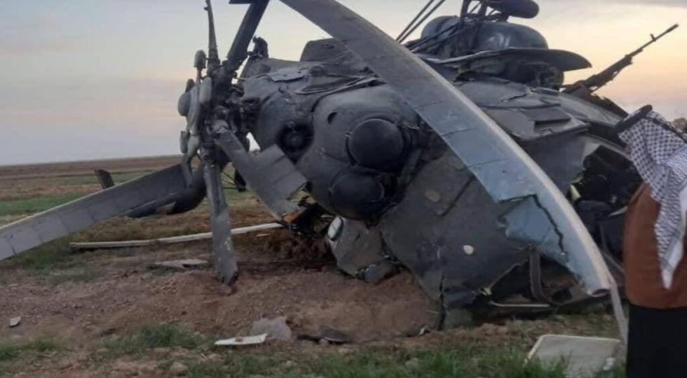سقوط یک بالگرد نظامی عراق + تصاویر
