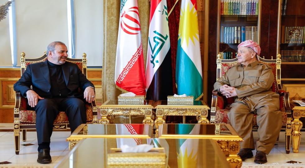 رایزنی سفیر ایران و مسعود بارزانی درباره اوضاع سیاسی و امنیتی منطقه و روابط بین اقلیم کردستان و عراق