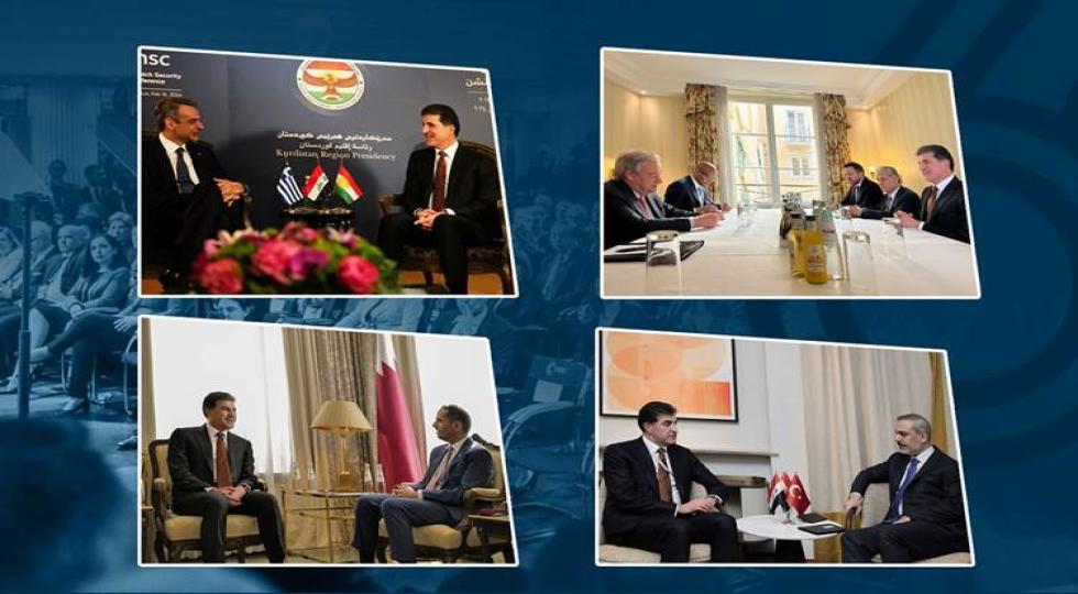 جزئیات دیدارهای رئیس اقلیم کردستان با هیئت ها و مقامات عالی رتبە کشورهای مختلف در حاشیه کنفرانس مونیخ
