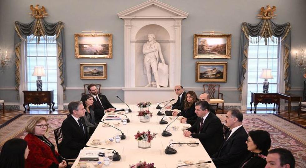 جزئیات دیدار و گفتگوهای نخست وزیر اقلیم کردستان و وزیر خارجە آمریکا 