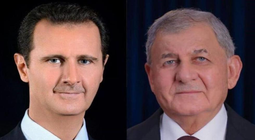 گفت‌وگوی تلفنی رئیسان جمهوری‌های عراق و سوریه پیرامون حمایت از زلزله‌زدگان