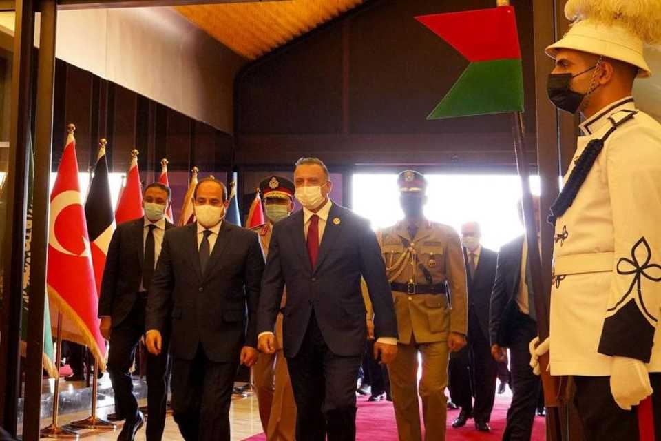 استقبال برهم صالح رئیس جمهور عراق از عبد الفتاح السیسی رئیس جمهور مصر + تصاویر